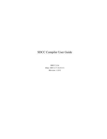 SDCC Compiler User Guide | Manualzz