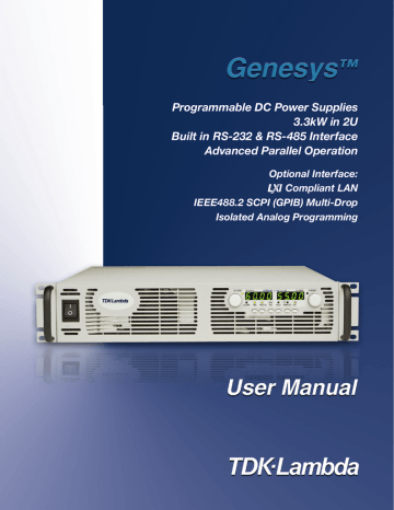 Genesys 3300W 2U Programmable DC Power Supplies User Manual | Manualzz