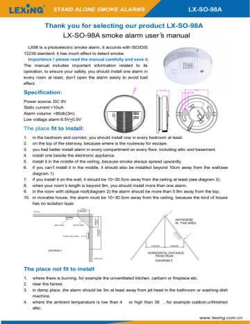 LX-SO-98A smoke alarm user's manual Thank you for | Manualzz