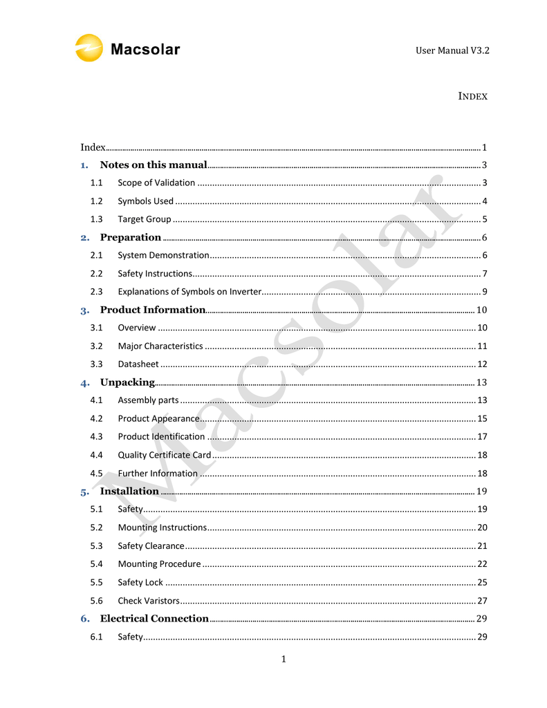 User Manual V3.2 1 Index