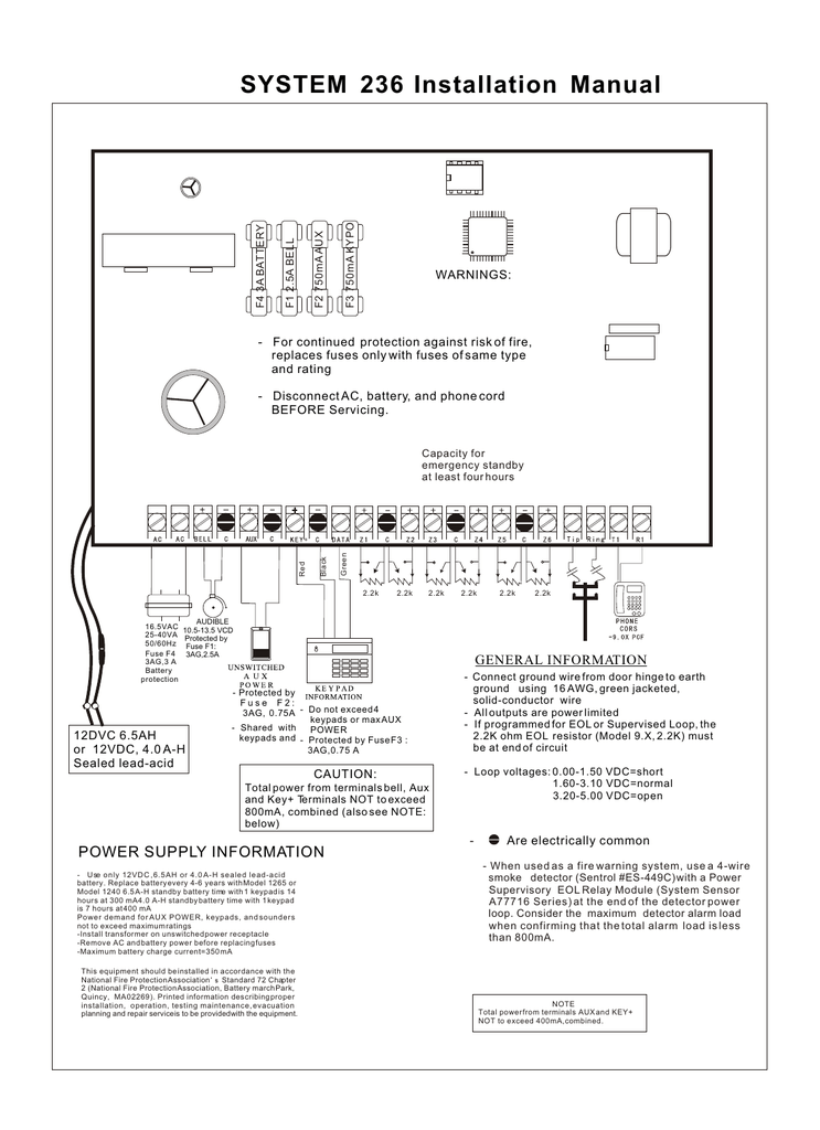 238 C & K Systems Plus I Alpha series Keypad for 236 2316 Alarm system ...