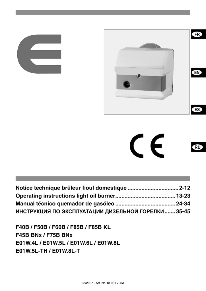 Notice Technique Bruleur Fioul Domestique 2 Manualzz