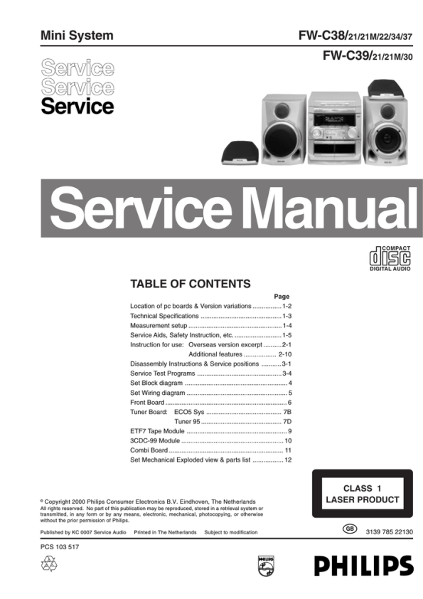 Service Manual Fw C38 Fw C39 Manualzz