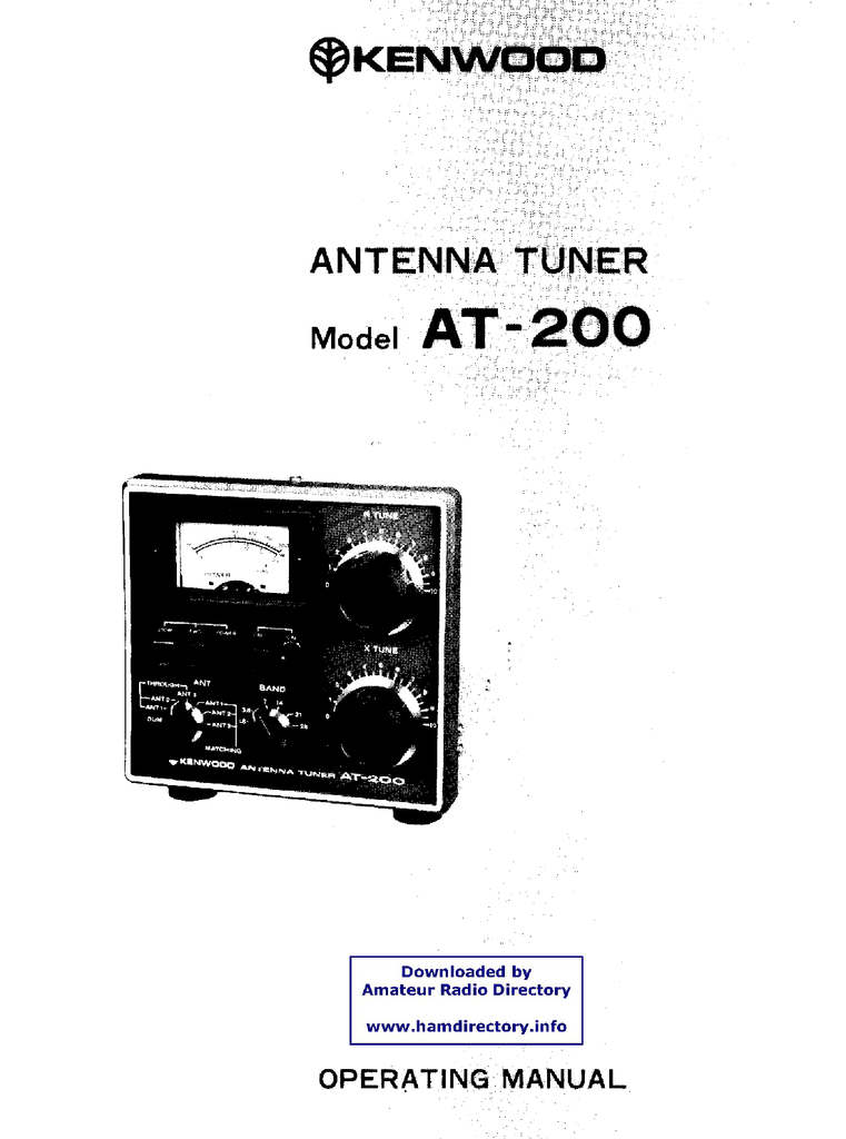 Kenwood AT-200 user manual | manualzz com