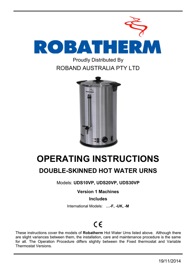 robatherm UDS10VP Operating Instructions Manual Manualzz