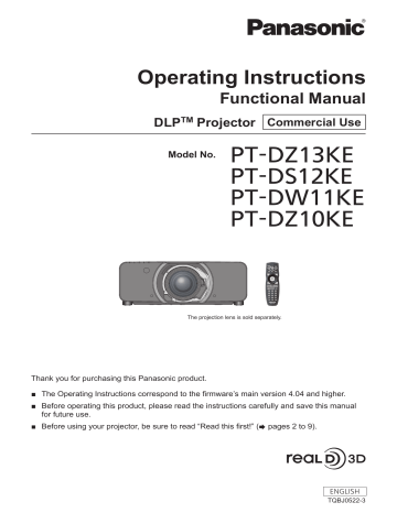 Europe PT-DS12KE Projector User Manual | Manualzz