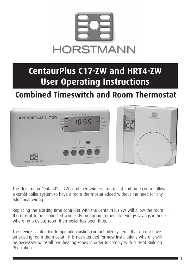 Manual de instrucciones del programador de calefacción central SECURE  CentaurPlus C21 Serie 2