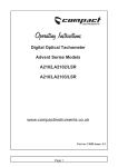 Digital Optical Tachometer A2102, A2102/LSR, A2103, A2103/LSR Operating Instructions