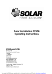 Solar installation tester PV150 Operating Instructions