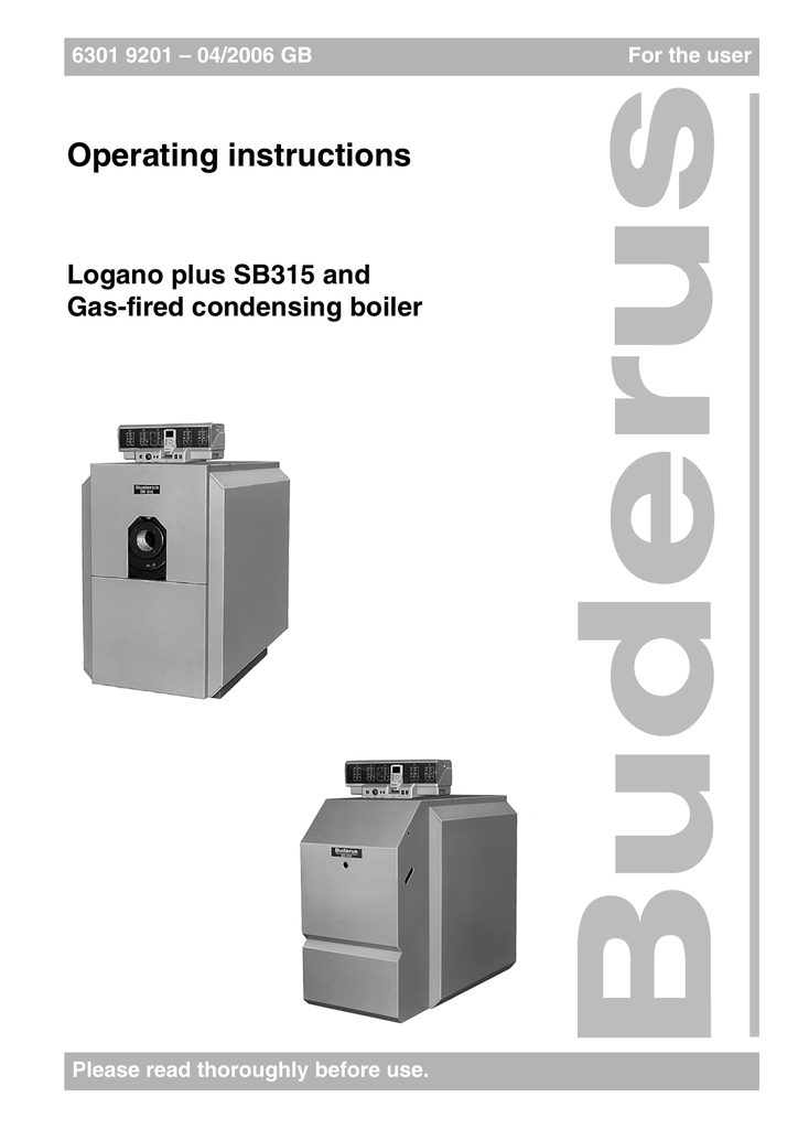 Buderus Logano Plus SB315 Operating Instructions Manual | Manualzz