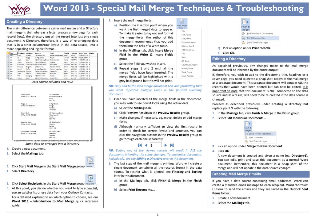 word mail merge troubleshooting