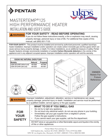 Pentair Mastertemp 400 Wiring Diagram - Wiring Diagram