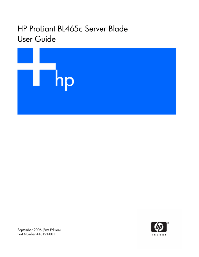 HP (HewlettPackard) 418191001 User manual Manualzz