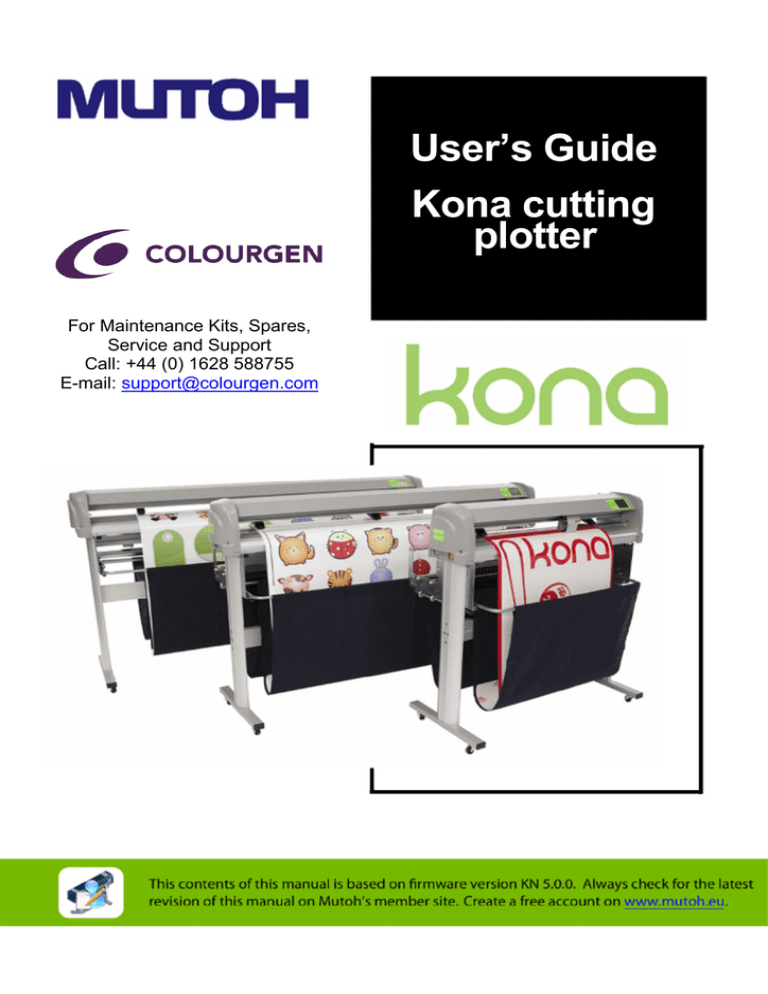 User S Guide Kona Cutting Plotter Manualzz