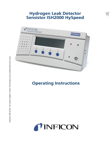 Inficon Sensistor ISH2000 HySpeed Operating instructions | Manualzz