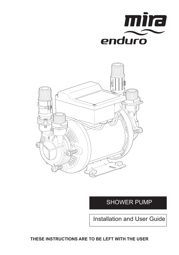 Installation and User Guide SHOWER PUMP Manualzz