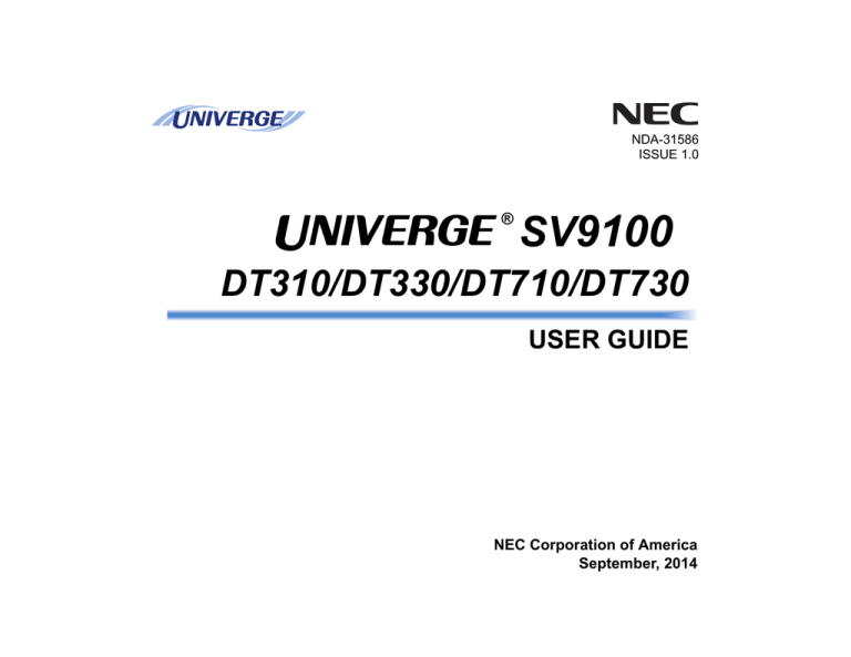 Univerge Sv9100 Dt300 Dt310 Dt710 Dt730 User Guide Manualzz