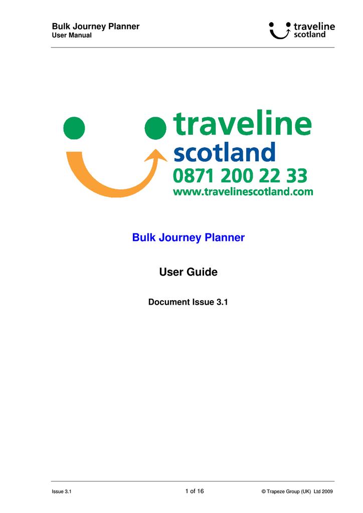 Bulk Journey Planner User Guide Manualzz Com