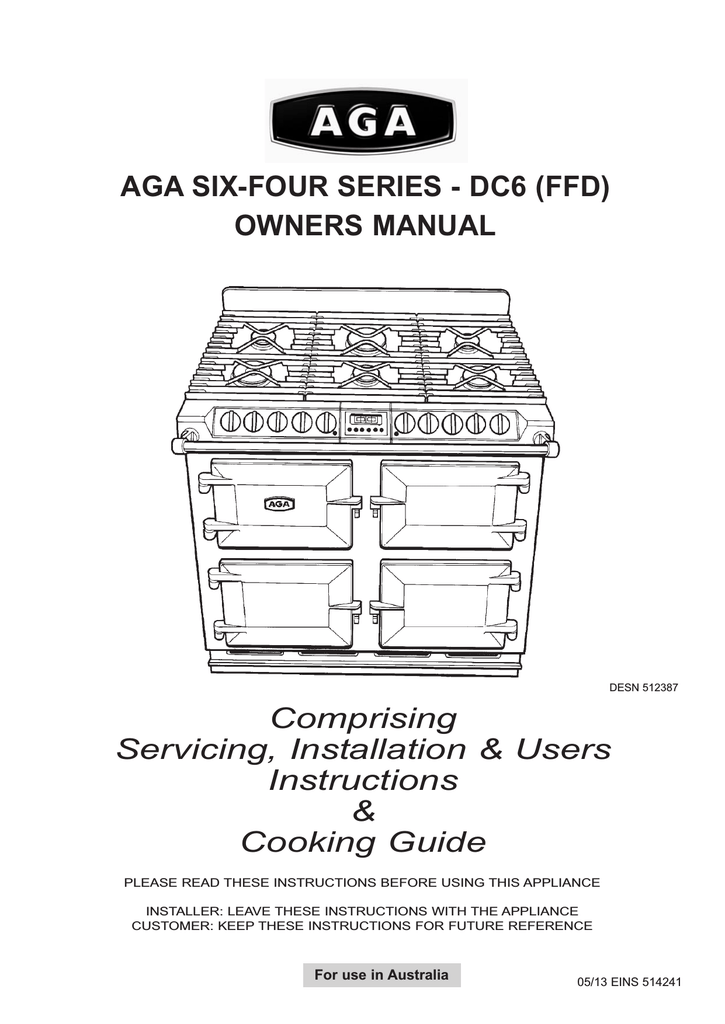 AGA SIX-FOUR SERIES - DC6 (FFD) OWNERS MANUAL | Manualzz