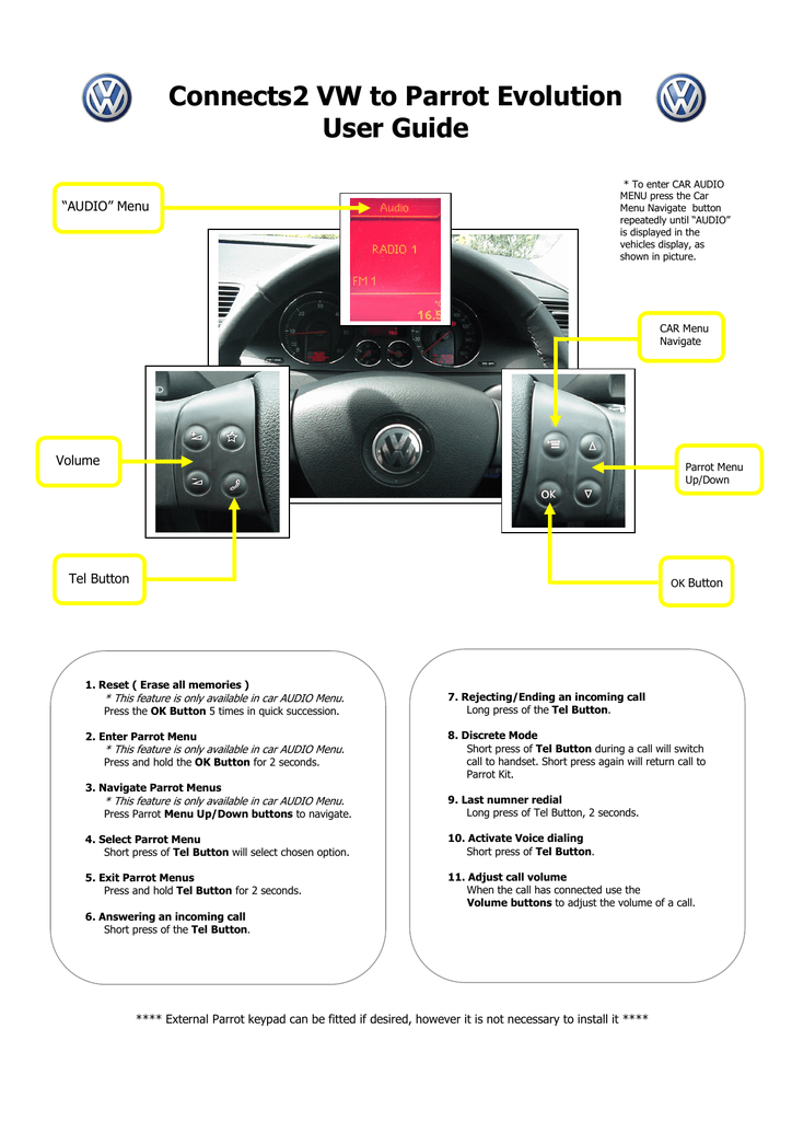 parrot audio car