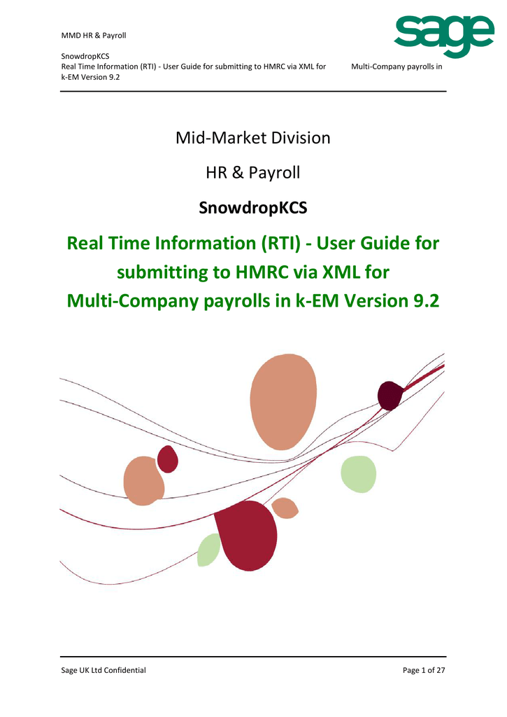 Real Time Information Rti User Guide For Submitting To Hmrc Via Manualzz