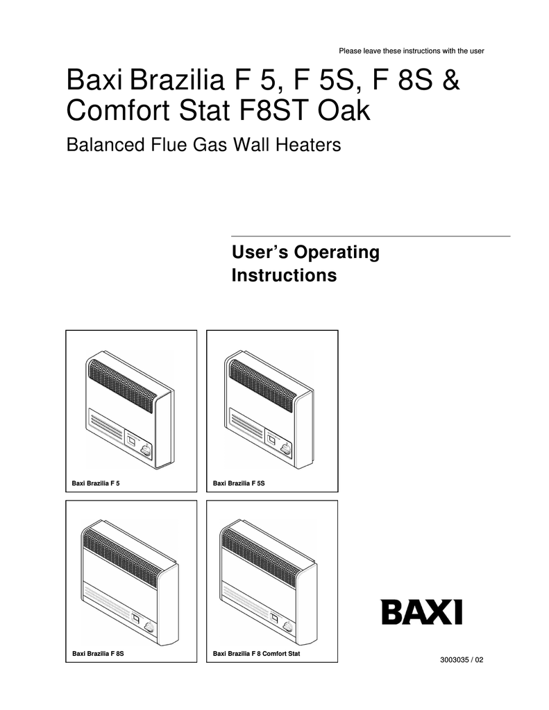 Baxi Brazilia F 5 User S Manual Manualzz Com