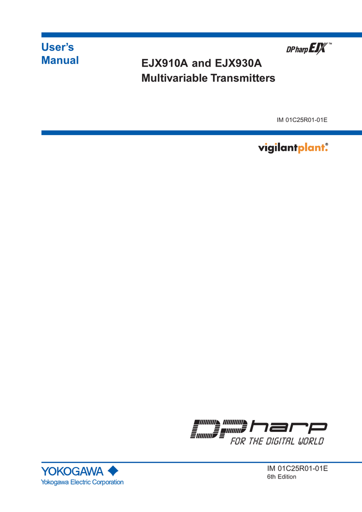 User's Manual EJX910A and EJX930A Multivariable | manualzz.com - 
