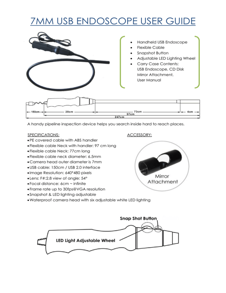 7MM USB ENDOSCOPE USER GUIDE Manualzz