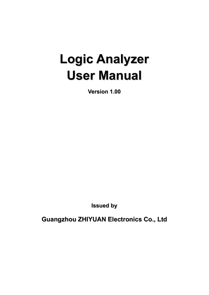 Logic Analyzer User Manual Manualzz