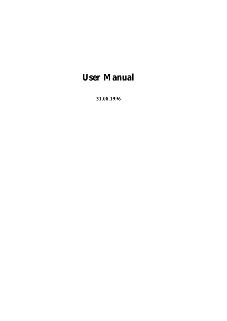 User Manual - Ch.Jensen Oy