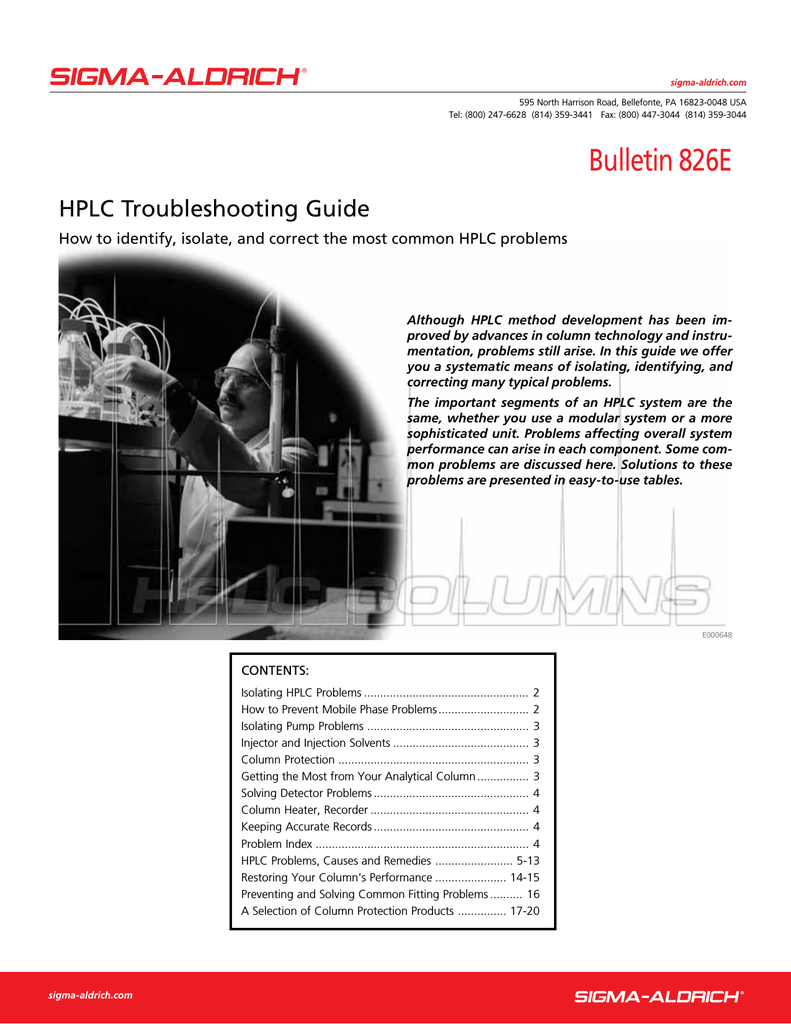 HPLC Troubleshooting Guide Sigma Manualzz