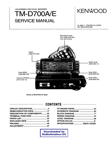 Kenwood TM-D700 service manual | Manualzz