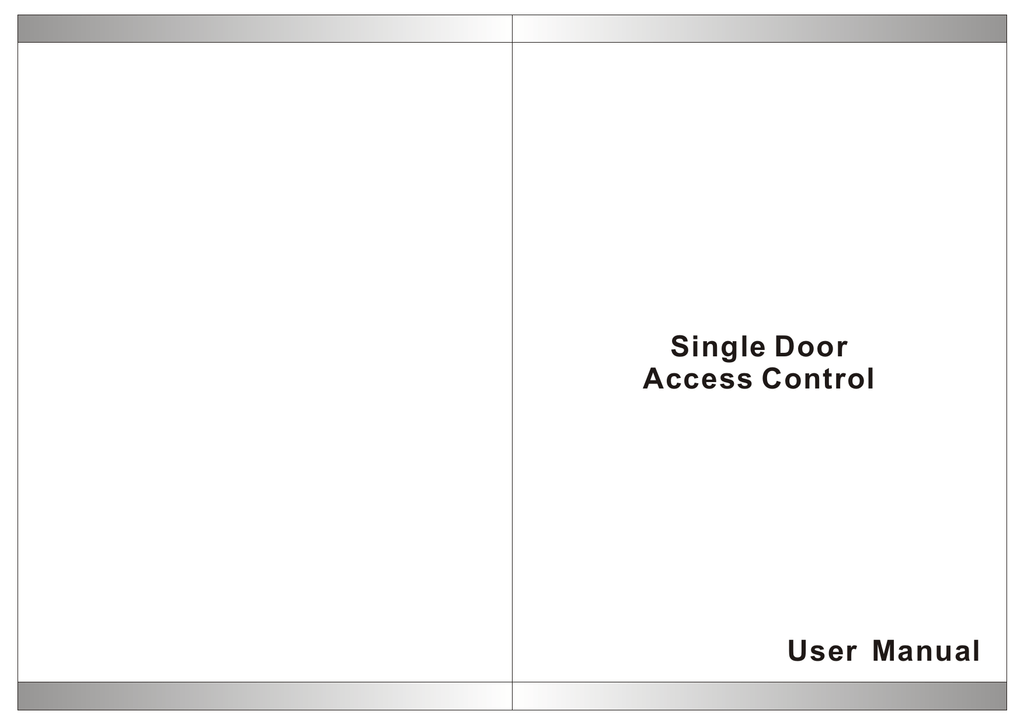 User Manual Single Door Access Control Manualzz