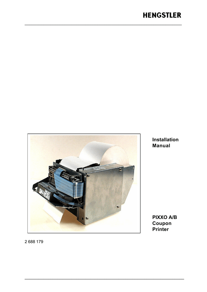 Installation Manual Pixxo A B Coupon Printer Manualzz
