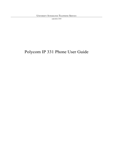 Polycom SoundPoint IP 331 User manual | Manualzz