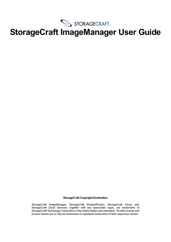 StorageCraft ImageManager User Guide Manualzz