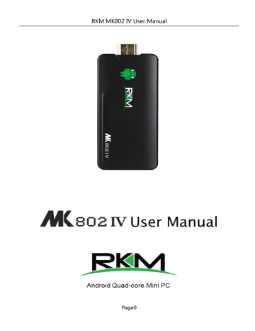 RKM MK802 IV User Manual | Manualzz