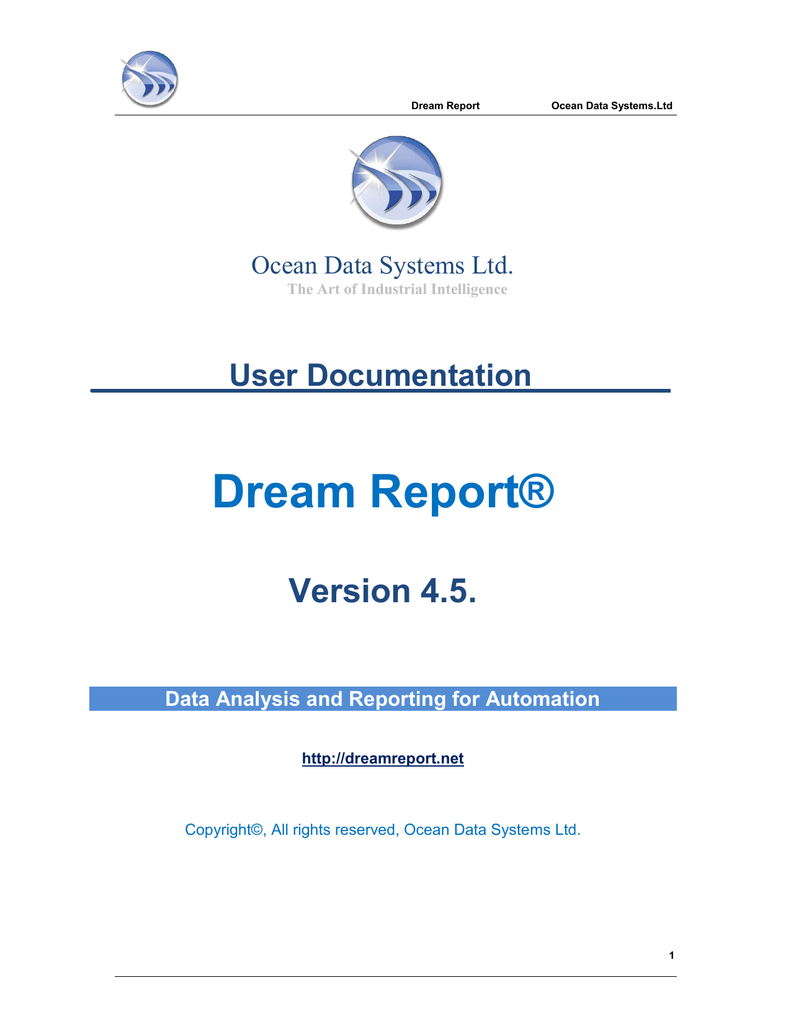 Dream Report 4.5 User's Manual | Manualzz