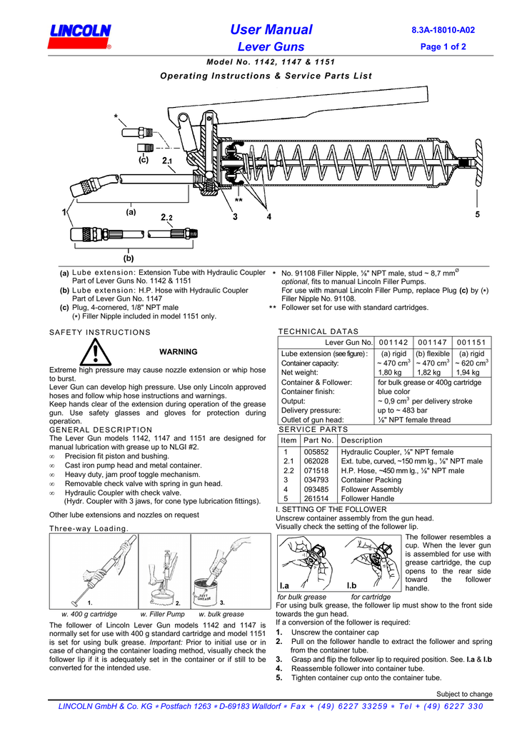 manual grease gun parts diagram