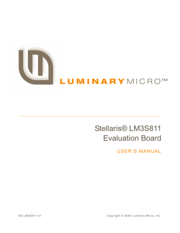 Luminary Micro | Stellaris LM3S811 | User manual | Stellaris® LM3S811 Evaluation Board | Manualzz