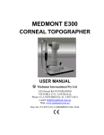 Medmont Corneal Topographer E300 User Manual