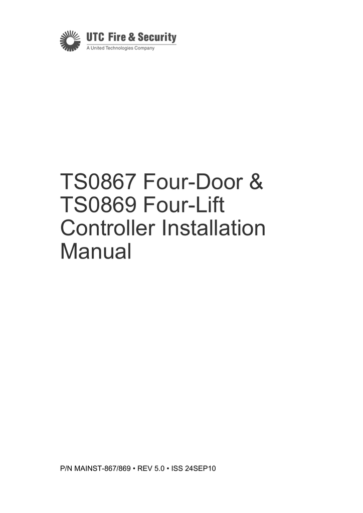 TS0867 FourDoor & TS0869 FourLift Controller Installation Manual
