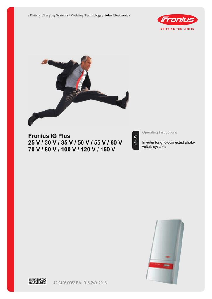 Fronius IG Plus Operating Instructions Manualzz