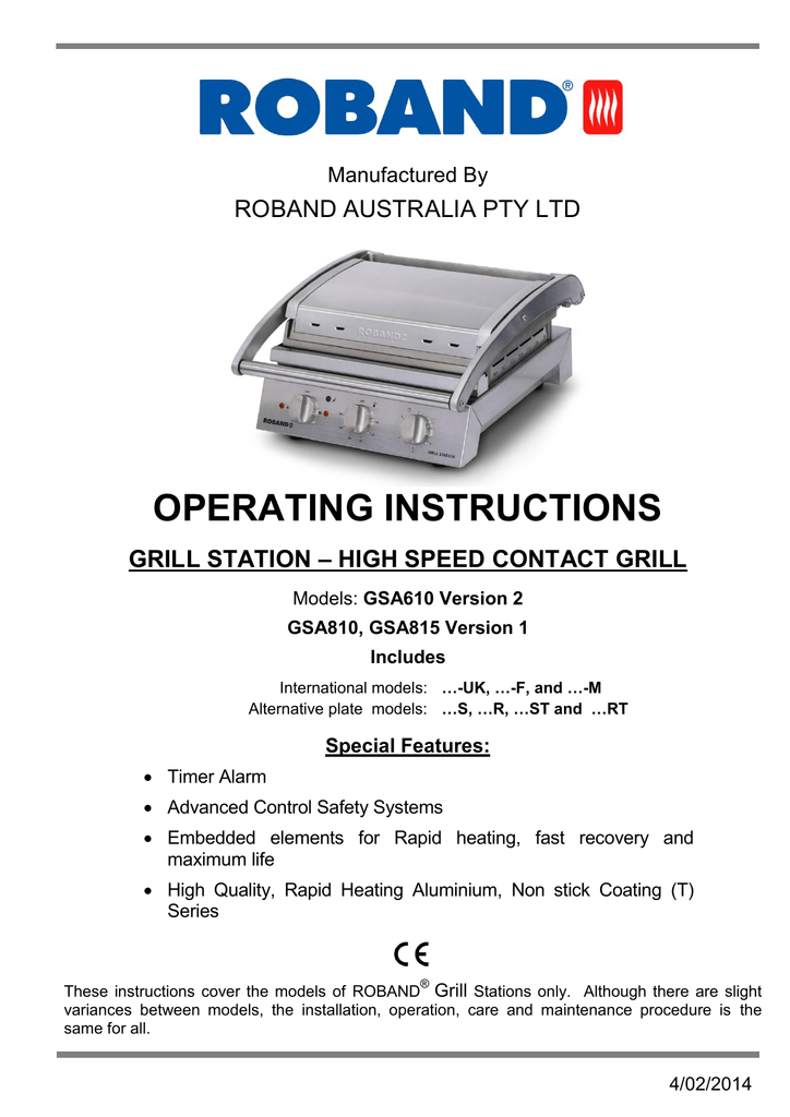 ROBAND GSA815 Operating Instructions Manual Manualzz