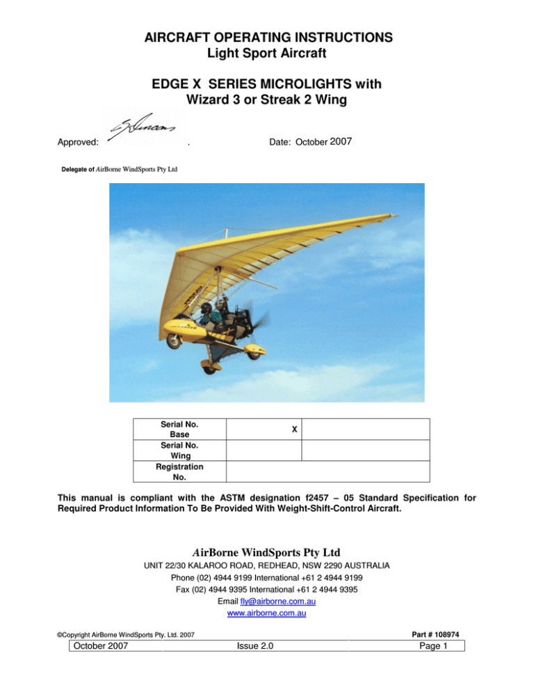 AIRCRAFT OPERATING INSTRUCTIONS Light Manualzz