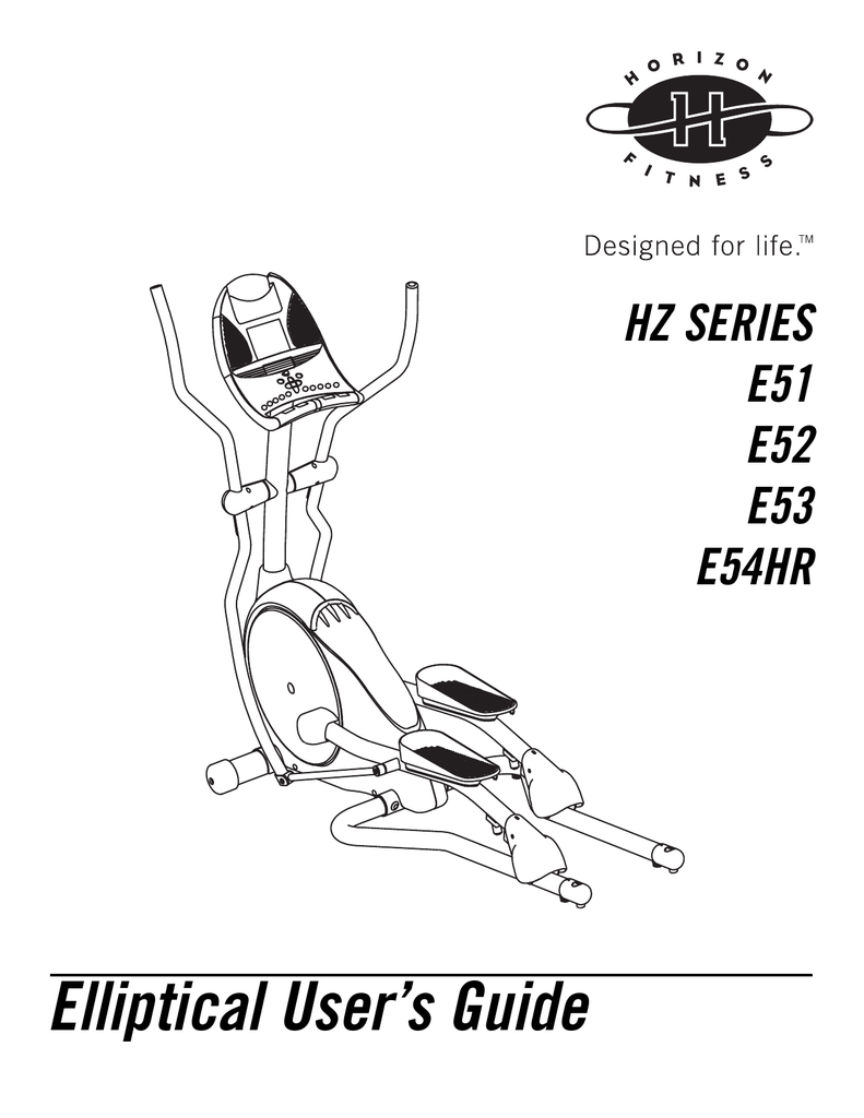 Horizon Fitness E52 Traditional Elliptical 2005 Guide Manualzz
