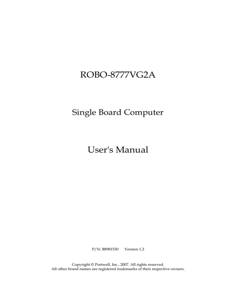 Robo 8777vg2a User S Manual Manualzz