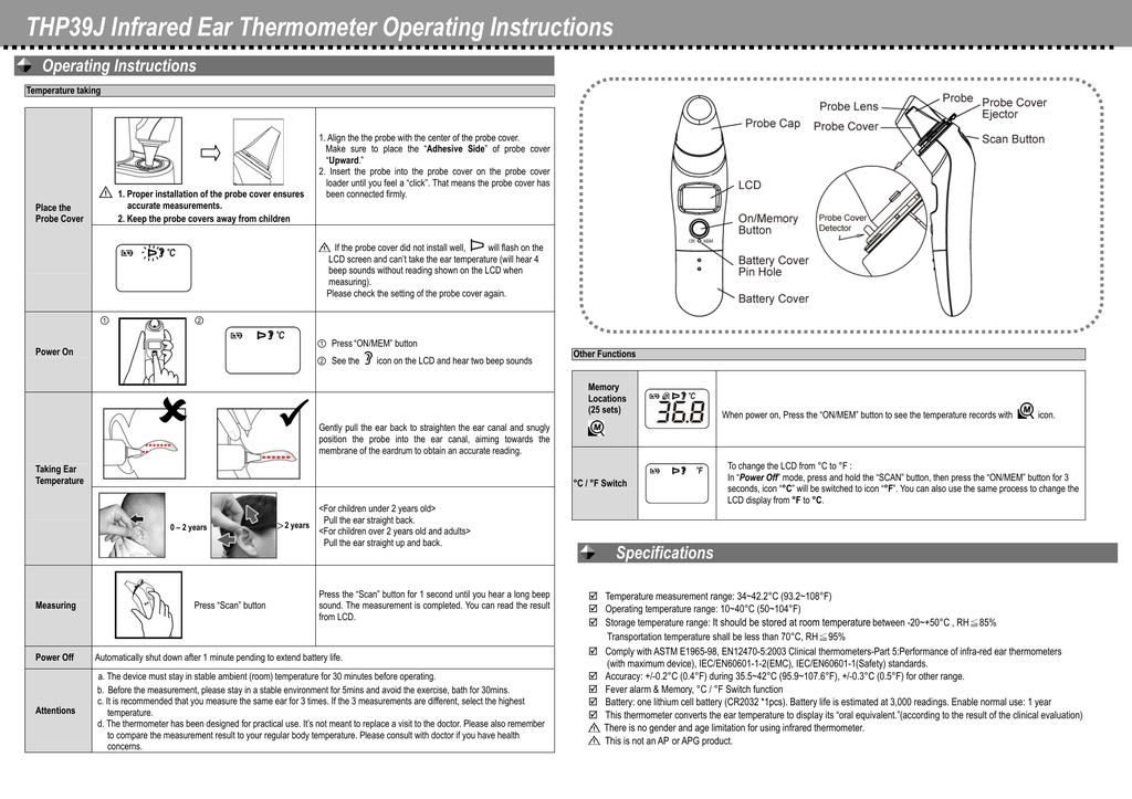 ear thermometer instructions