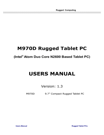 M970D Rugged Tablet PC User Manual ver1.3 | Manualzz
