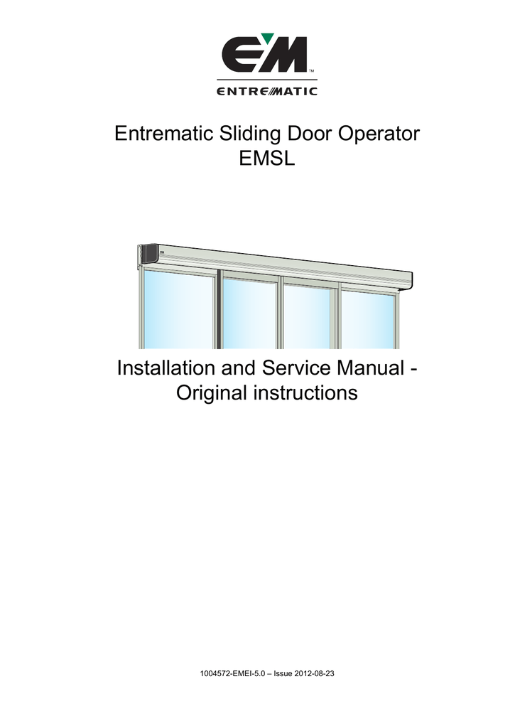 Automatic Sliding Door Installation Manual For: CSL400, 53% OFF